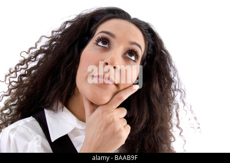 close up view of hispanic woman Stock Photo