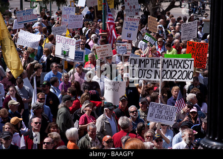 Tax Tea Party Protest in Denver Colorado, USA Stock Photo