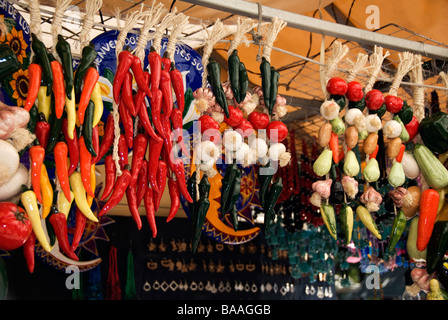 mexican handicrafts, chiles Stock Photo