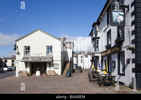 Kirkby Stephen Cumbria England UK A Tourist Information Centre and King's Arms pub in attractive old market town Stock Photo