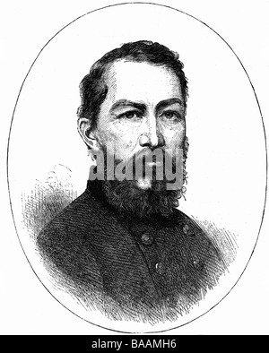 Sheridan, Philip H., 6.3.1831 - 5.8.1888, American general, portrait, wood engraving, 19th century, , Stock Photo