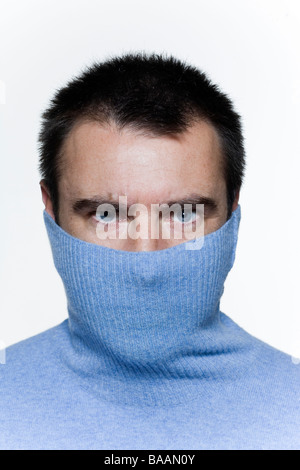 expressive portrait on isolated background of a handsome man Stock Photo