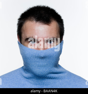 expressive portrait on isolated background of a handsome man Stock Photo