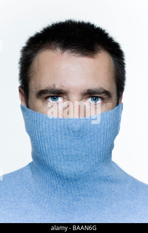 expressive portrait on isolated background of a handsome man Stock Photo