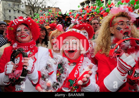 Germans celebrating carnival in Cologne Stock Photo