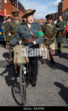 reinactors dressed in period costume representing an IRA flying column ...