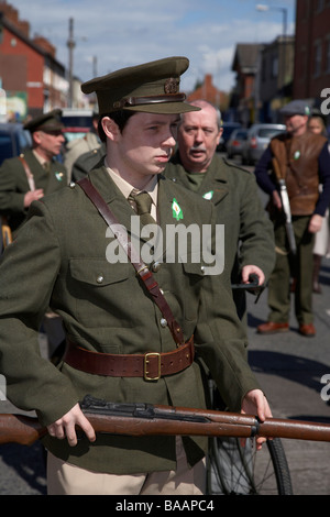 A man dressed in 1916 Irish Volunteers at a dissident republican Easter ...