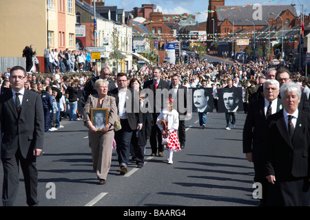 Sinn Fein president Getty Adams on Easter Sunday taking part in the Easter Rising Commemoration Falls Road Belfast Stock Photo