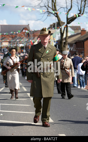 reinactors dressed in period costume representing an IRA flying column ...