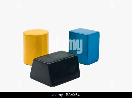 Close-up of geometric shape blocks Stock Photo
