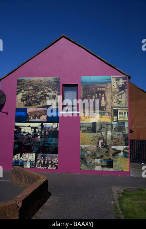 community wall mural on the gable end of a house in the markets area of belfast northern ireland uk Stock Photo