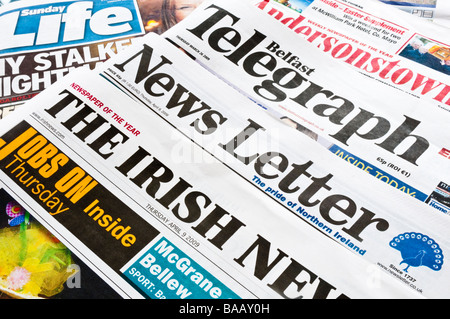 The main newspapers in Northern Ireland Stock Photo