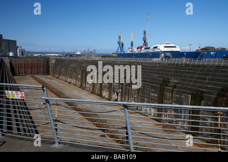 former thompsons dry graving dock where the titanic was built in titanic quarter queens island belfast northern ireland uk Stock Photo