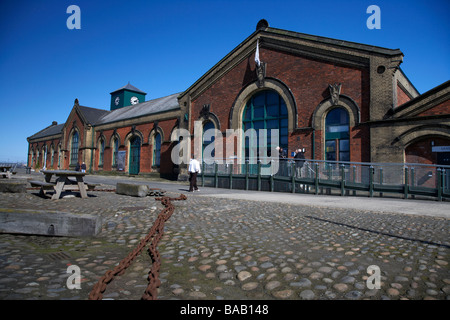 former thompsons pump house at the dry graving dock where the titanic was built in titanic quarter queens island belfast Stock Photo