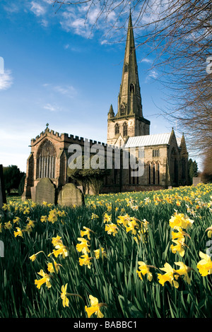 St Oswald's Parish church, Ashbourne, Derbyshire Stock Photo