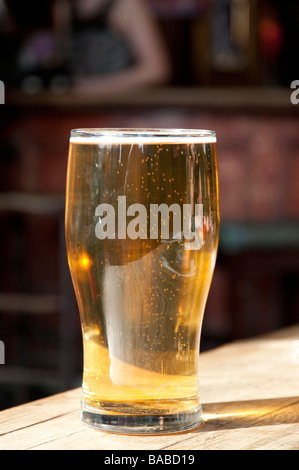 Pint of lager Stock Photo