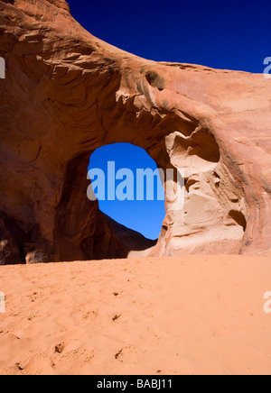 Ear of the wind arch at sunrise in monument valley Navajo tribal park, Arizona, USA Stock Photo