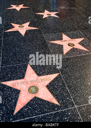 Stars on the Hollywood walk of fame, California, USA Stock Photo