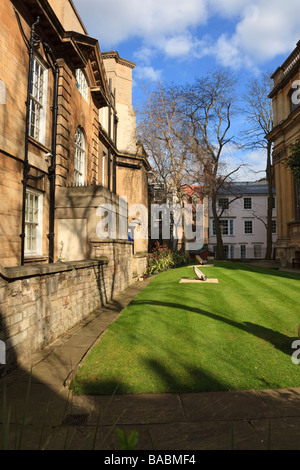 The Attractive sunlit rear churchyard of the old All Saint's Church, Turl Street, Oxford, Uk Stock Photo