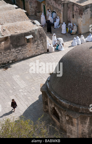 Israel. Jerusalem Old city. Holy Sepulchre. Ethiopian courtyard viewed from above Stock Photo