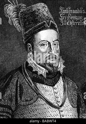 Ferdinand II, 9.9.1578 - 15.2 1637, Holy Roman Emperor, portrait, wood engraving, after anonymous copper engraving, circa 1600, Artist's Copyright has not to be cleared Stock Photo