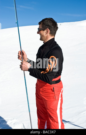 Guideon snowshoe tour in the Bregenz Forest Stock Photo