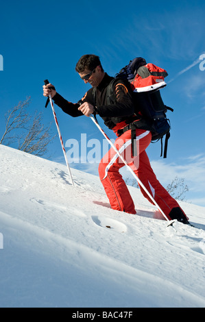 Guideon snowshoe tour in the Bregenz Forest Stock Photo