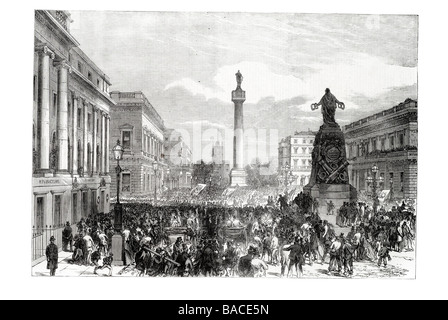 BRITISH TRADE UNION Demonstration In 1877 With Banners Of Alliance Of ...