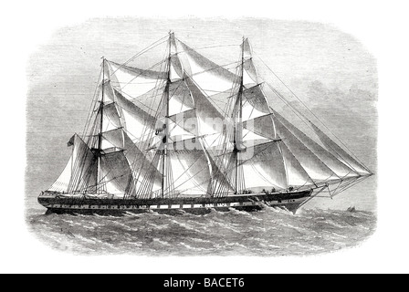 The Sobraon Australian Packet ship 1868 Tingara full rigged ship Stock Photo