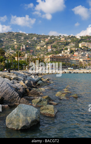The shoreline and marina in the pictures town of Santa Margherita Ligure, Liguria, Italy. Stock Photo