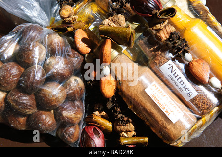 Souvenirs at Grand Anse Craft Spice Market Grenada Stock Photo