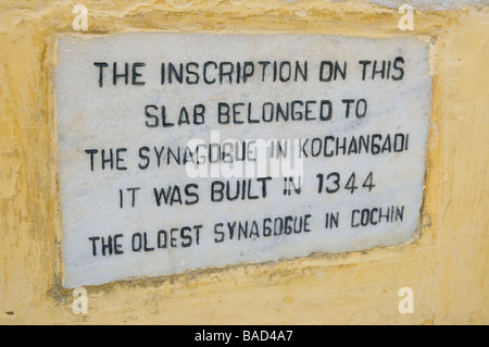 Plague in Jewish  Synagogue  cemetery in  Mattancherry  Fort Cochin. Kerala Stock Photo