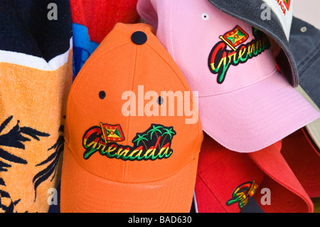 Souvenirs at Grand Anse Craft Spice Market Grenada Stock Photo