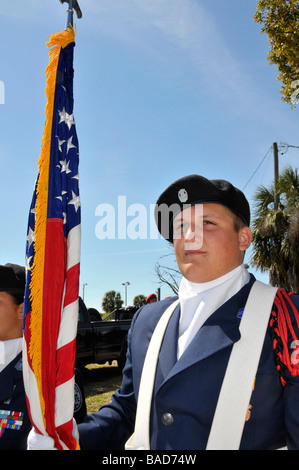 Junior ROTC Members at Strawberry Festival Parade Plant City Florida Stock Photo