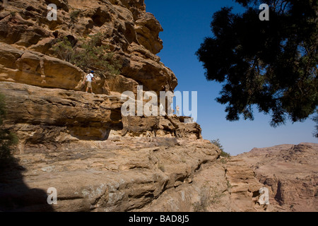 Mountain trail above the desert, Beidha (10 km. North of Petra) Archaeological Reserve Jordan Stock Photo