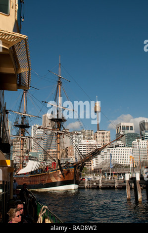 Endeavour replica of Captain Cook s ship Darling harbour Sydney New South Wales Australia Stock Photo