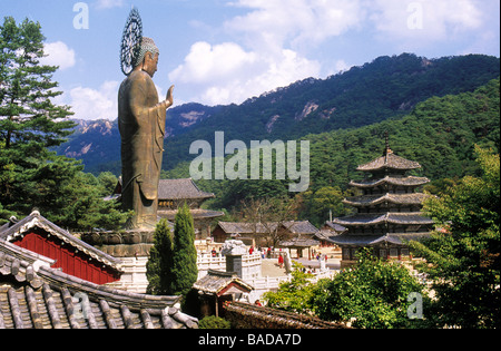 South Korea, Songnisan National Park, Popchu Sa Monastery Stock Photo