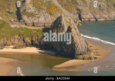 Three Cliffs Bay in Gower South Wales Stock Photo