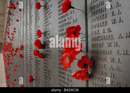 Poppies on the Australian National War Memorial in Canberra Stock Photo