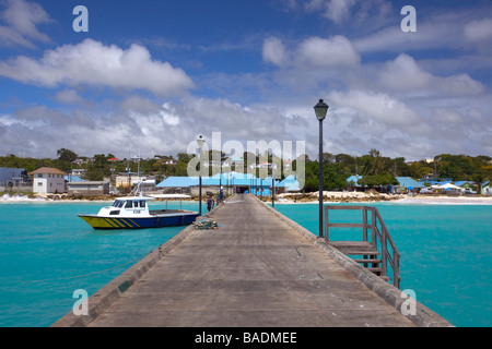 Oistins bay fishing pier, South Coast of Barbados, Christ Church parish Stock Photo