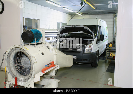 vehicle being tested for carbon monoxide emissions Stock Photo