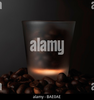 Close-up of Coffee Beans in Glass