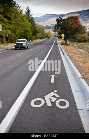 Cycling Lane on Road, Ashland, Oregon, USA Stock Photo