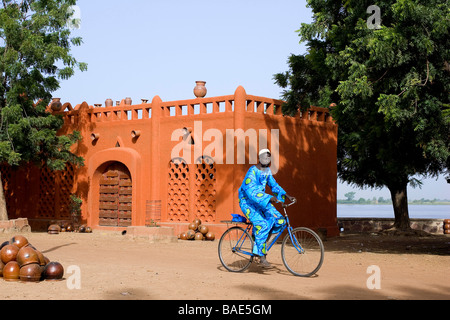 Mali, Segou, house made with red banco