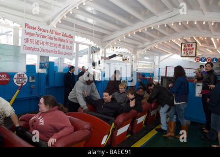 Opening day of the Cyclone roller coaster in Coney Island in New York Stock Photo