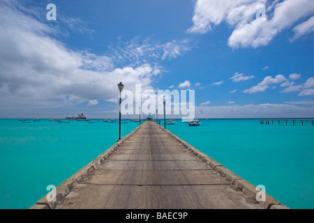 Oistins bay fishing pier, South Coast of Barbados, Christ Church parish Stock Photo