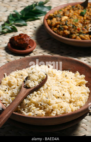 Moong dal khichdi is a healthier dish which is made of lentils and spices Stock Photo