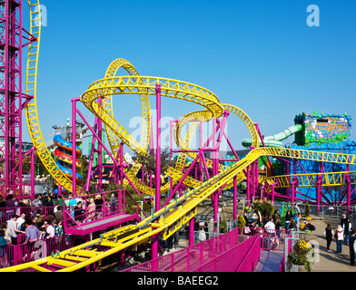 Colourful fairground ride at Southend on Sea in Essex. Stock Photo