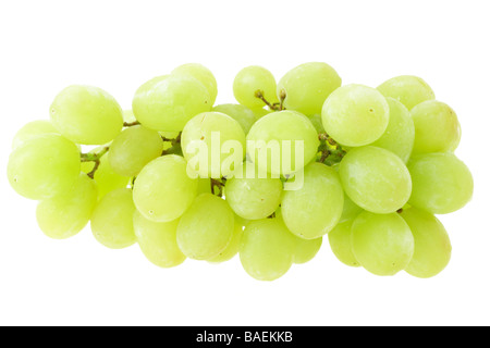 Bunch of green grapes on white background Stock Photo