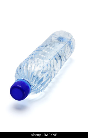 Mineral water in plastic bottle on white background Stock Photo